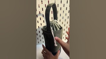 Túi cầm tay đen phối xanh rêu đựng ly giữ nhiệt thời trang vải canvas đa năng, tiện ích