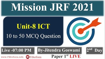 #02 ICT MCQ Question NET Exam 2021 | Mission JRF 2021 with Jitendra Goswami | ict paper 1 ugc net