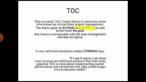 Theory of Constraint in nutshell