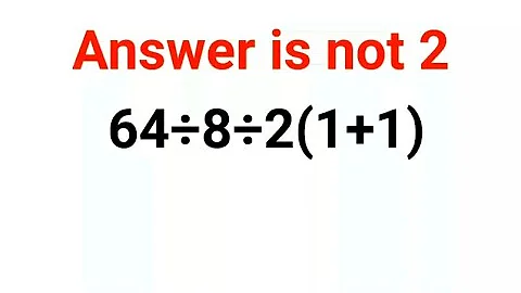 64÷8÷2(1+1) The answer is not 2. Many got it wrong!  Ukraine Math Test #math #percentages #ukraine