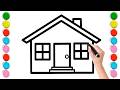 Beautiful House Drawing Fore Kids Easy !!