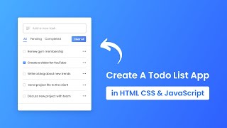 Create A Todo List App in HTML CSS & JavaScript | Todo App in JavaScript