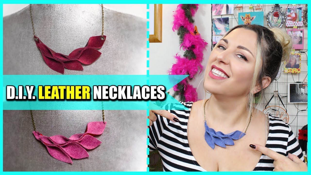 D.I.Y. Leather/Pleather necklace - Collana in pelle/finta pelle fatta a  mano - YouTube