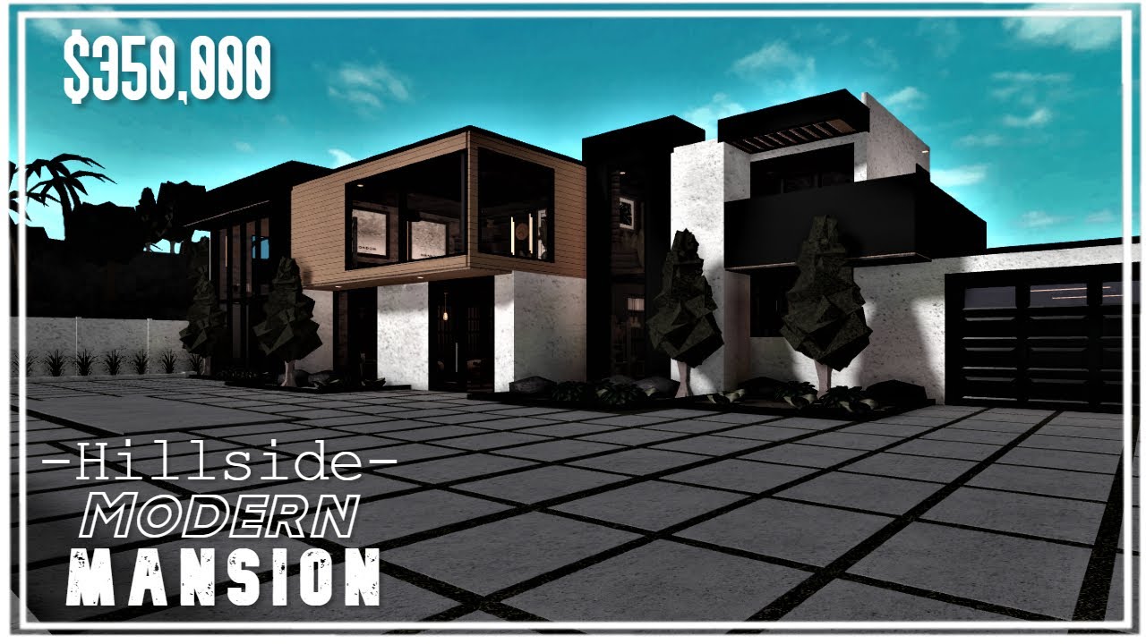 No Large Plot Modern Hillside Mansion ¦ Bloxburg (80k)