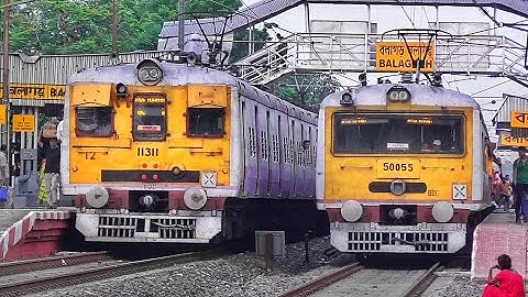 Perfect Twin EMU Local Train Crossing at Same Time | Katwa-Howrah Local meet Bandel-Katwa Local | ER