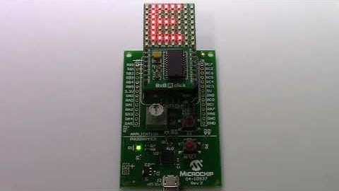 MPLAB Xpress Development Board: PIC16 Matriz de leds 8x8 mensaje publicitario