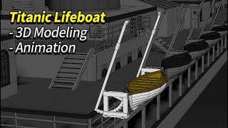 titanic lifeboat crane 3d modeling & animating test screenshot 5
