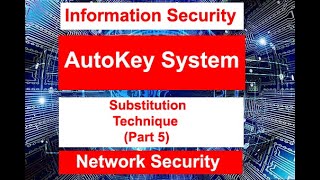 Autokey System | Substitution Techniques | Part 5 |  Information Security | Network Security