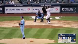 Gary Sanchez First Yankee Homerun Of The 2021 Season Yankees Vs Blue Jays