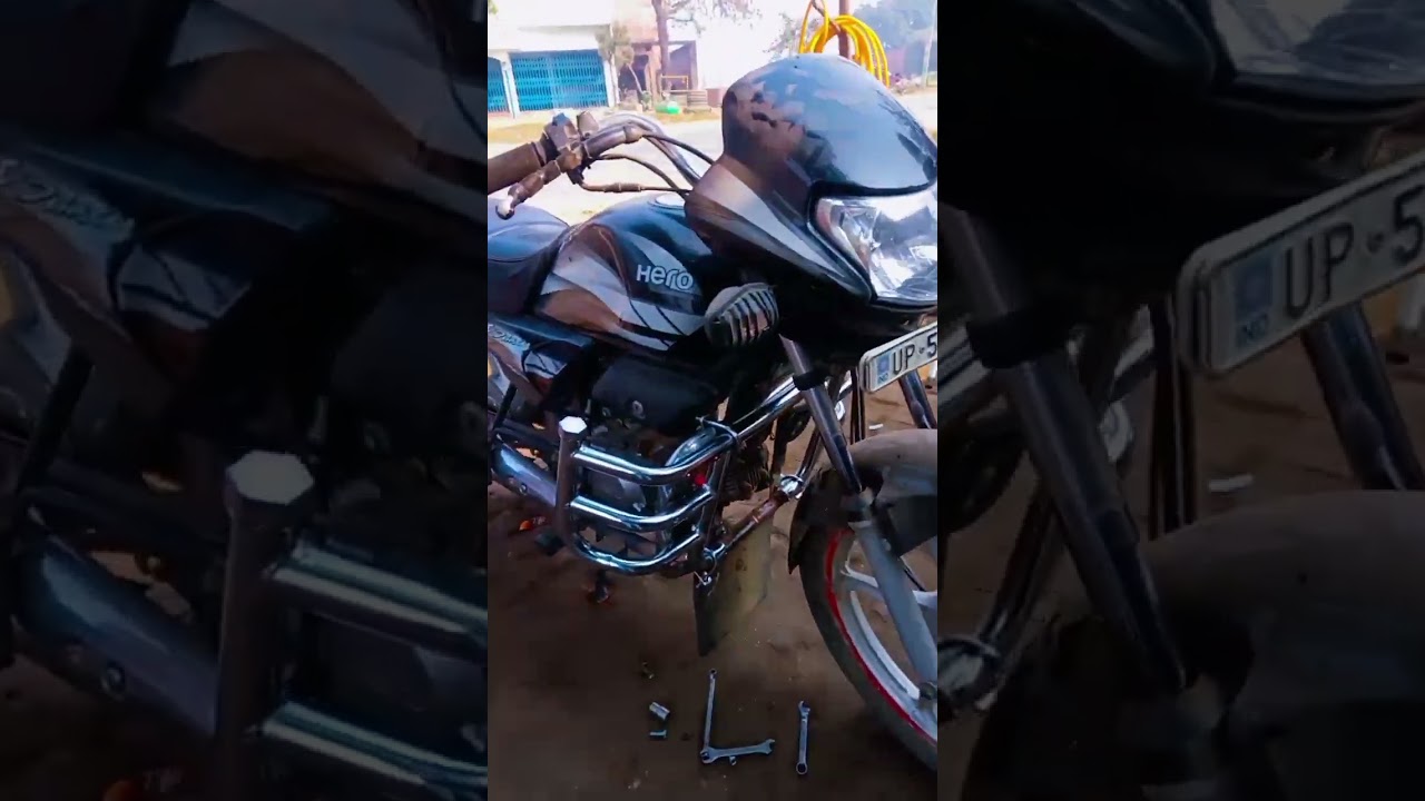 HF Deluxe leg guard fitting My YouTube channel subscribe Raju Auto garage 