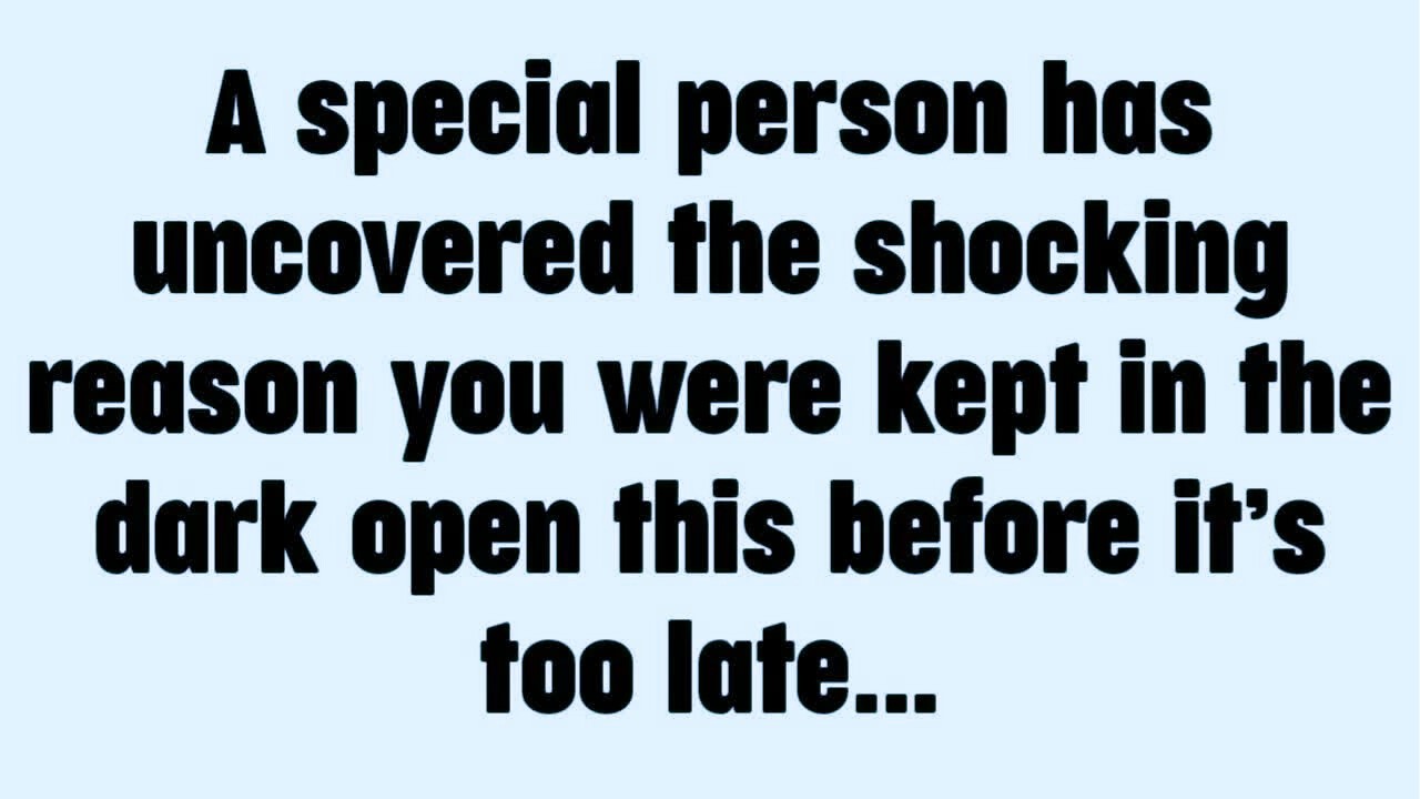 💸 A special person has uncovered the shocking reason you were kept in the dark open this..