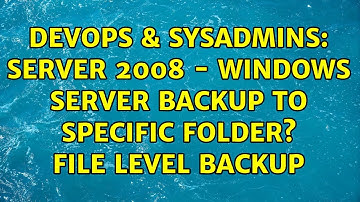 DevOps & SysAdmins: Server 2008 - Windows Server Backup to specific folder? file level backup