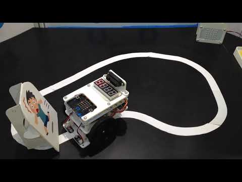 micro:bitでライントレーラー（距離センサー付き）