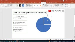 PowerPoint Tip # 1: Split Circle into quarters in PowerPoint