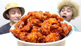 【韓国】激辛チキン100個食べ切るまで終われません！！ヤンニョムチキン
