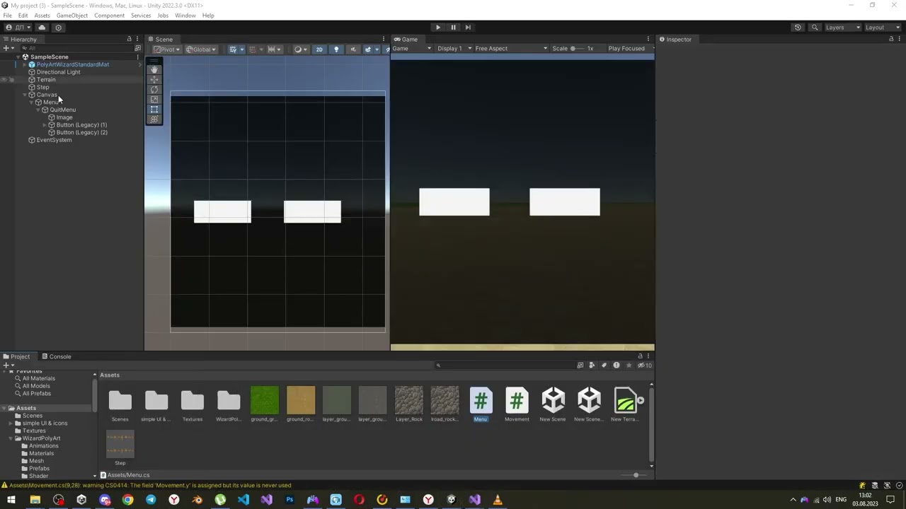 Меню на ESC и выход из игры