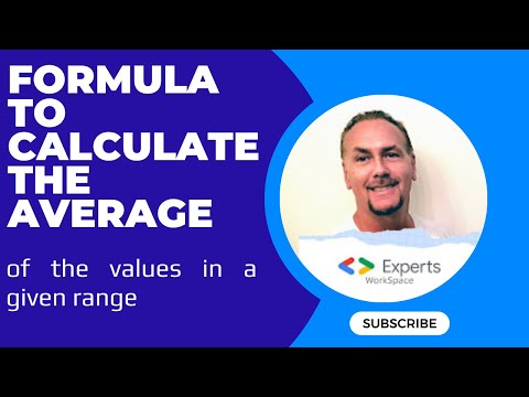 Formula to calculate the average of the values in a given range