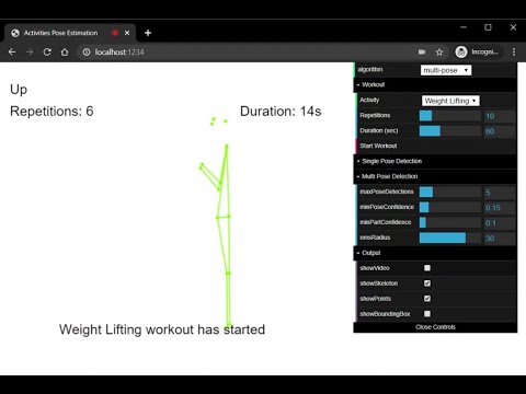Activity Recognition in browser using Pose Estimation