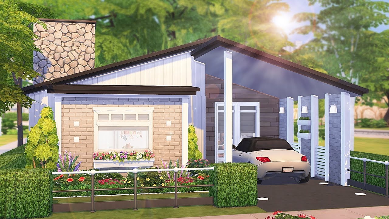 SCANDINAVIAN TINY HOUSE 🖤 | The Sims 4 | Speed Build - YouTube