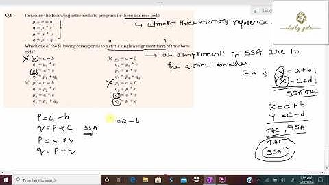 143. GATE-2017-Compiler Design( SSA ) Question and it
