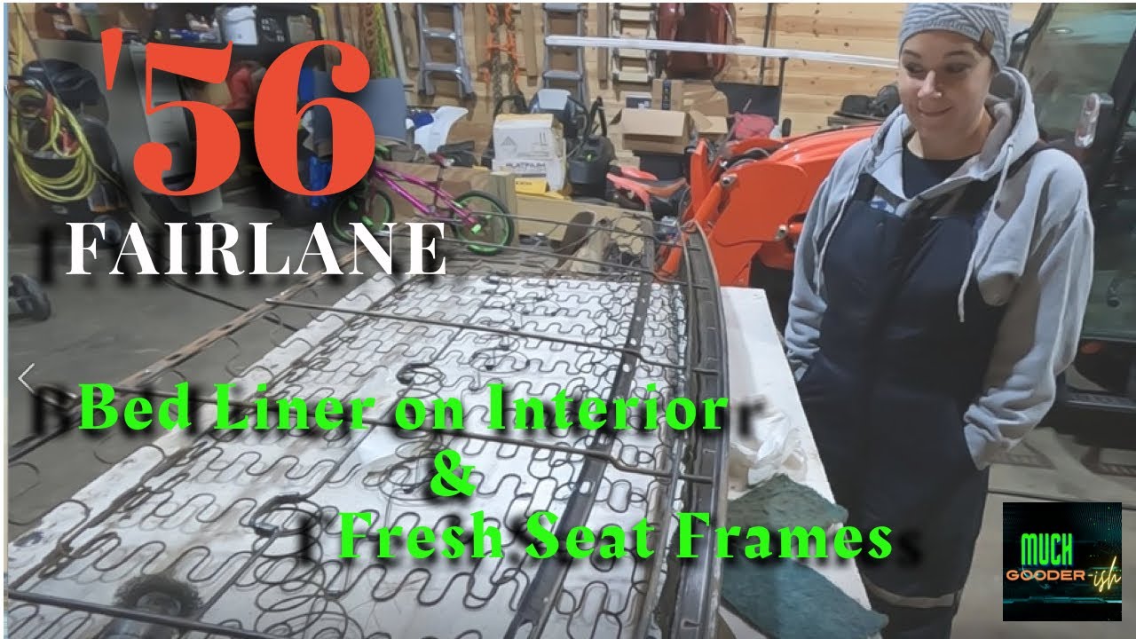 1956 Ford Fairlane. Adding Truck BED Coating to the FLOOR. Refurbishing ...
