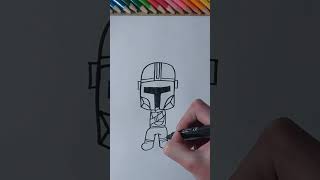 How to draw simple Mandalorian #shorts
