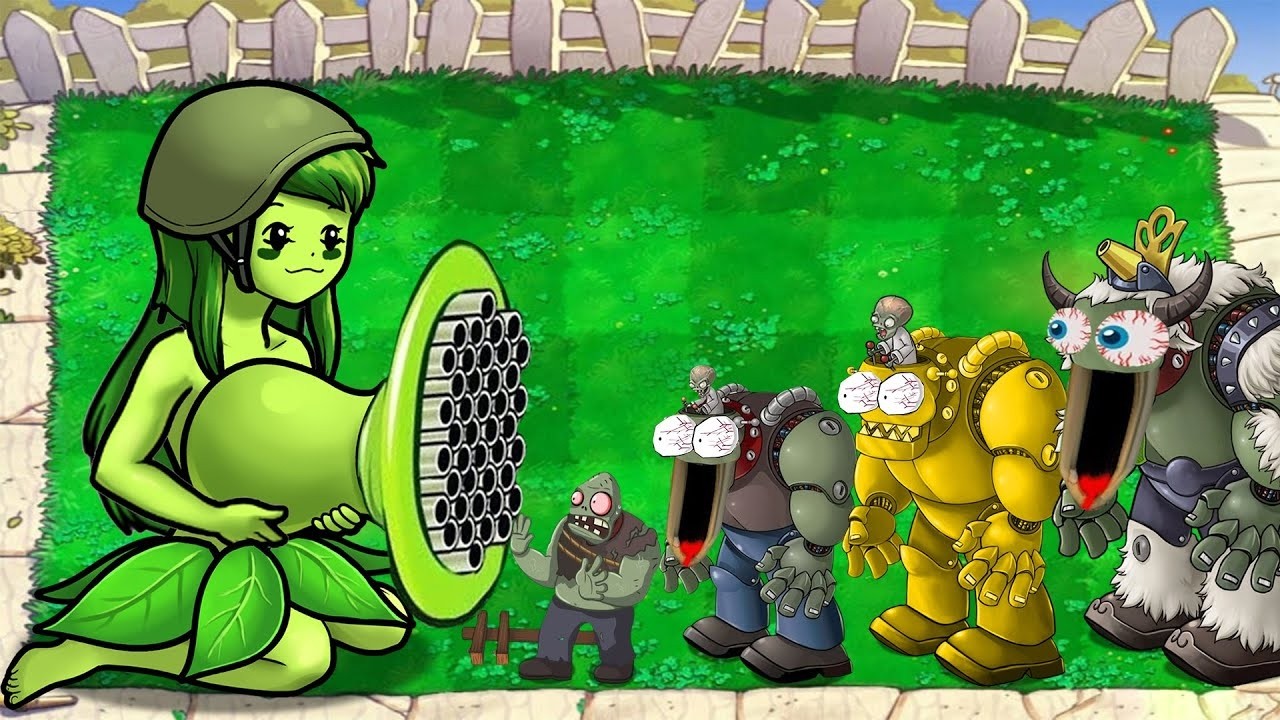 Girl Gatling Pea Vs Gargantuar Zombie Vs Dr Zomboss Plants Vs Zombies ...