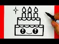 How to draw a cute cake draw cute things