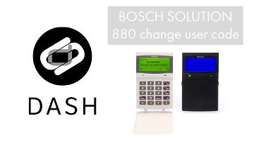 Change a user code Bosch Solution 880 | DASH Symons