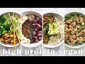 HIGH PROTEIN VEGAN MEALS  5 Recipes = 173g Protein - YouTube