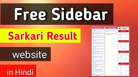 Free Sidebar for Job Website || Custom sidebar || Akmal Khan