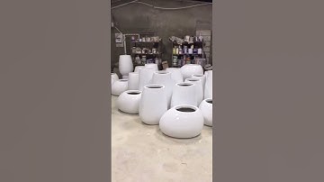 Fiberglass Flower Pot Processing Factory #fiberglass #workshop #frp #factory #pot #pottery #flowers