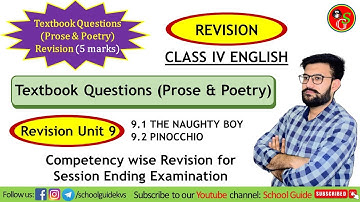 Textbook Questions Revision of Unit 9 for Class IV English Session Ending Examination | School Guide