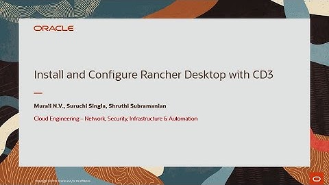 Part-3a How to install and configure Rancher Desktop with CD3
