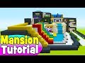 Minecraft Tutorial: How To Make A Modern Mansion With a Waterslide #7