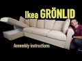 Ikea GRÖNLID 4 seat sofa with chaise longue Assembly instructions / Ikea HÄRLANDA (Ikea USA)