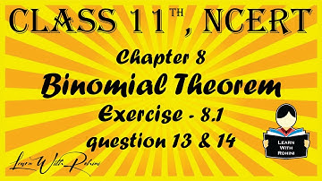Binomial Theorem | Chapter 8 | Q 13 & 14 | NCERT | Maths | Tamil | class 11