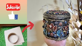 : DIY Decorative box from cardboard #bestoutofwaste  DIY decor 