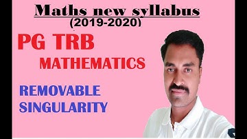 PG TRB MATHS | REMOVABLE SINGULARITY