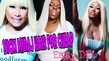 Nicki Minaj Hair For CHEAP!! Coloring Synthetic Wig using Sharpies ft. The Stylist Rapunzel Wig