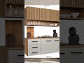 #publicidade Armário de Cozinha Eliza com Balcão Aéreo 3 GavetasTelescópicas Ripado 3D MDF MDP
