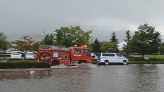 北東北、大雨で被害相次ぐ 岩手・雫石で道路冠水