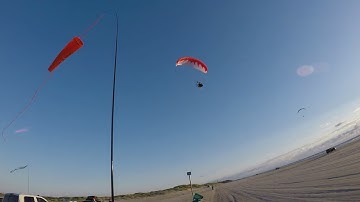 Paramotor trike launch at the Mustang Island