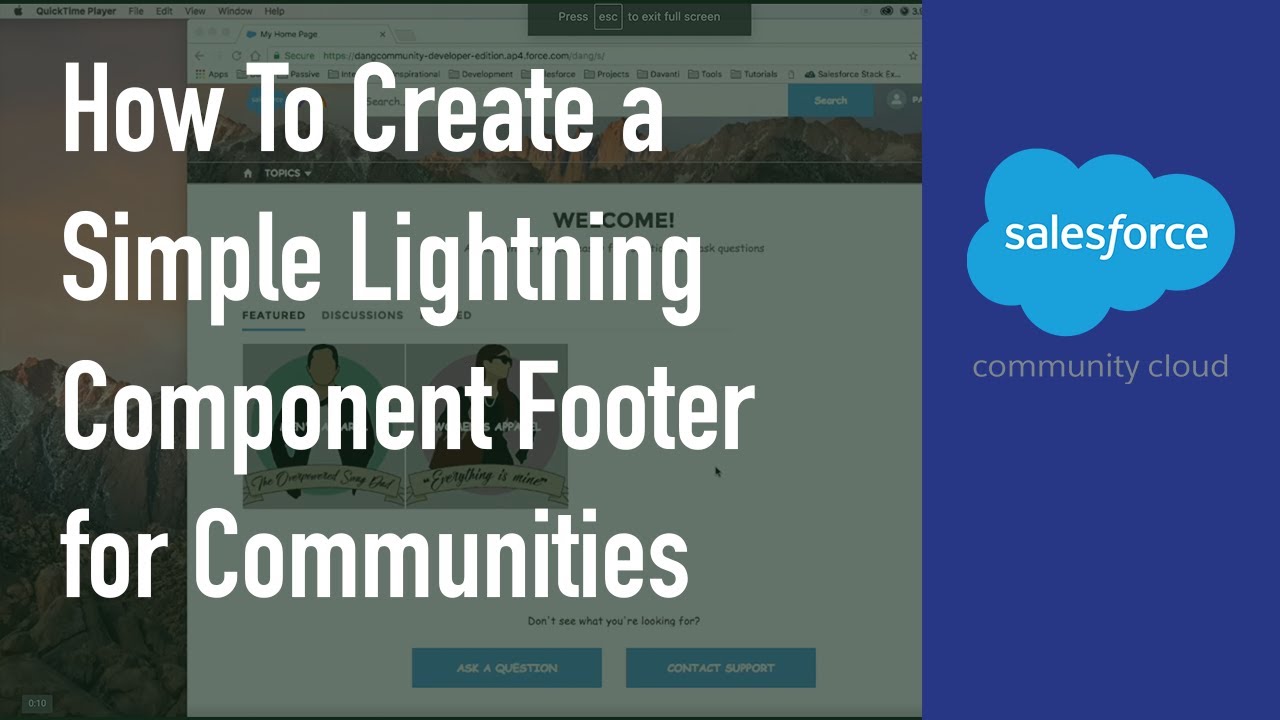 How To Create a Simple Lightning Component Footer for Communities - YouTube