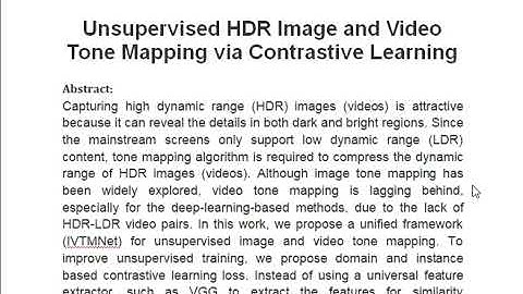 Unsupervised HDR Image and Video Tone Mapping via Contrastive Learning