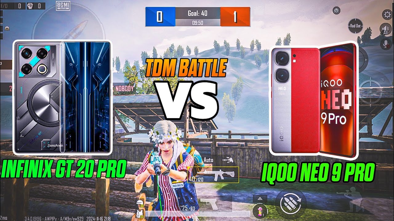 WHO IS THE 90 FPS KING 👑 INFINIX GT 20 PRO VS IQOO NEO 9 PRO 😈 TDM ...