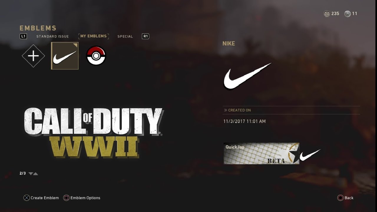 Easy NIKE EMBLEM Call of Duty WWII 