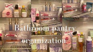 BATHROOM PANTRY /LINEN CLOSET ORGANIZATION IDEAS | SAMANTHAATHOME |SMALL BATHROOM ORGANIZATION