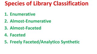 Species of Library Classification (Part 1) Wealth