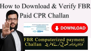How to download & verify CPR from FBR website I computerized payment receipt CPR full guide umair
